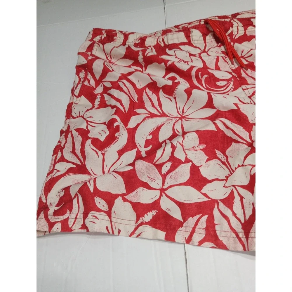 OP Ocean Pacific Hawaiian Swim Trunks Men's XL 40-42 Red Floral‎ Board Shorts